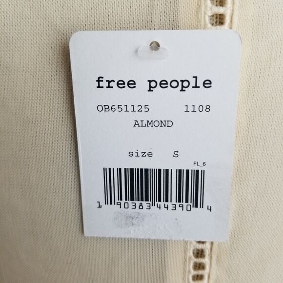 Free People urban outfitters Beige Embroidered Top Small - Picture 8 of 13